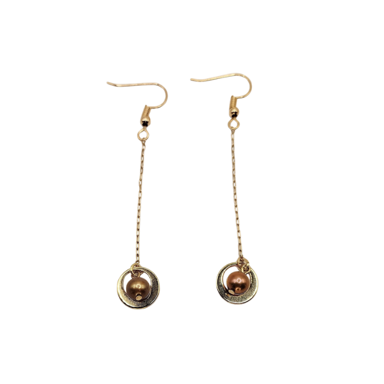 18K Gold-Plated Drop Earrings with Freshwater Pearl