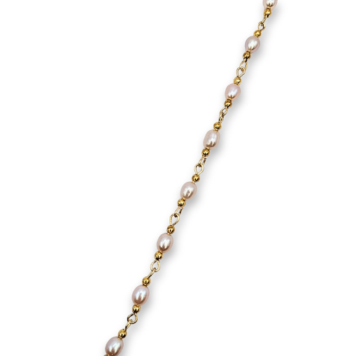 Rosy Glow Freshwater Pearl Bracelet — Gold-Plated Components