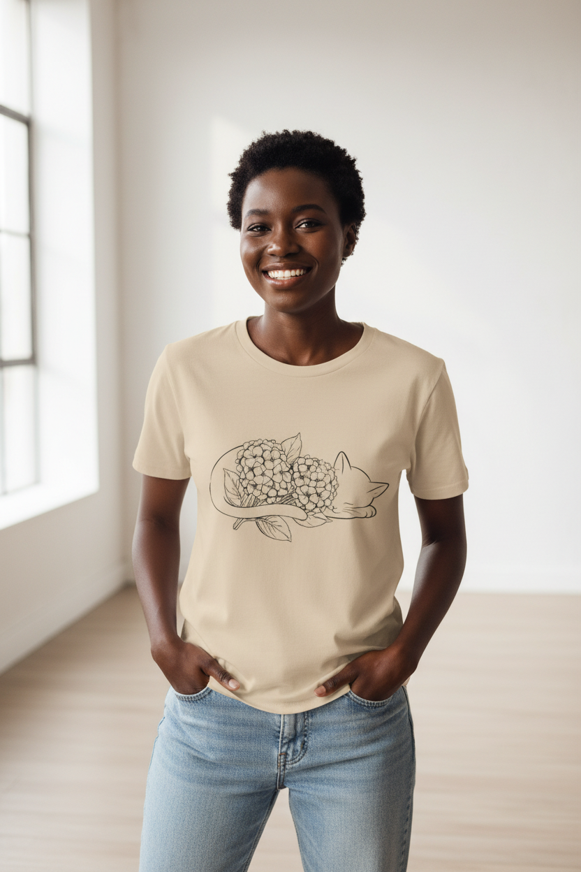 Cozy Organic Cotton Tee - Hydrangea